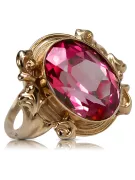 Vintage Handwerk Ring Rubinrot Sterling Silber rosévergoldet vrc100rp